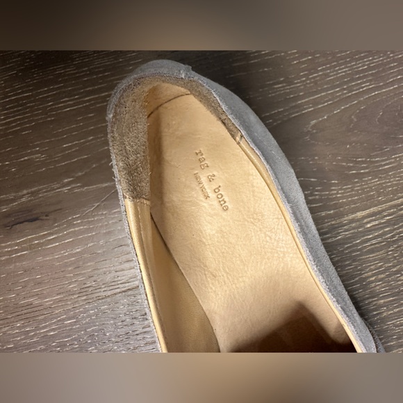 Rag & Bone Emilee Metallic Leather Mary Jane Ballerina Flats  rag & bone Cream and Gray Flats